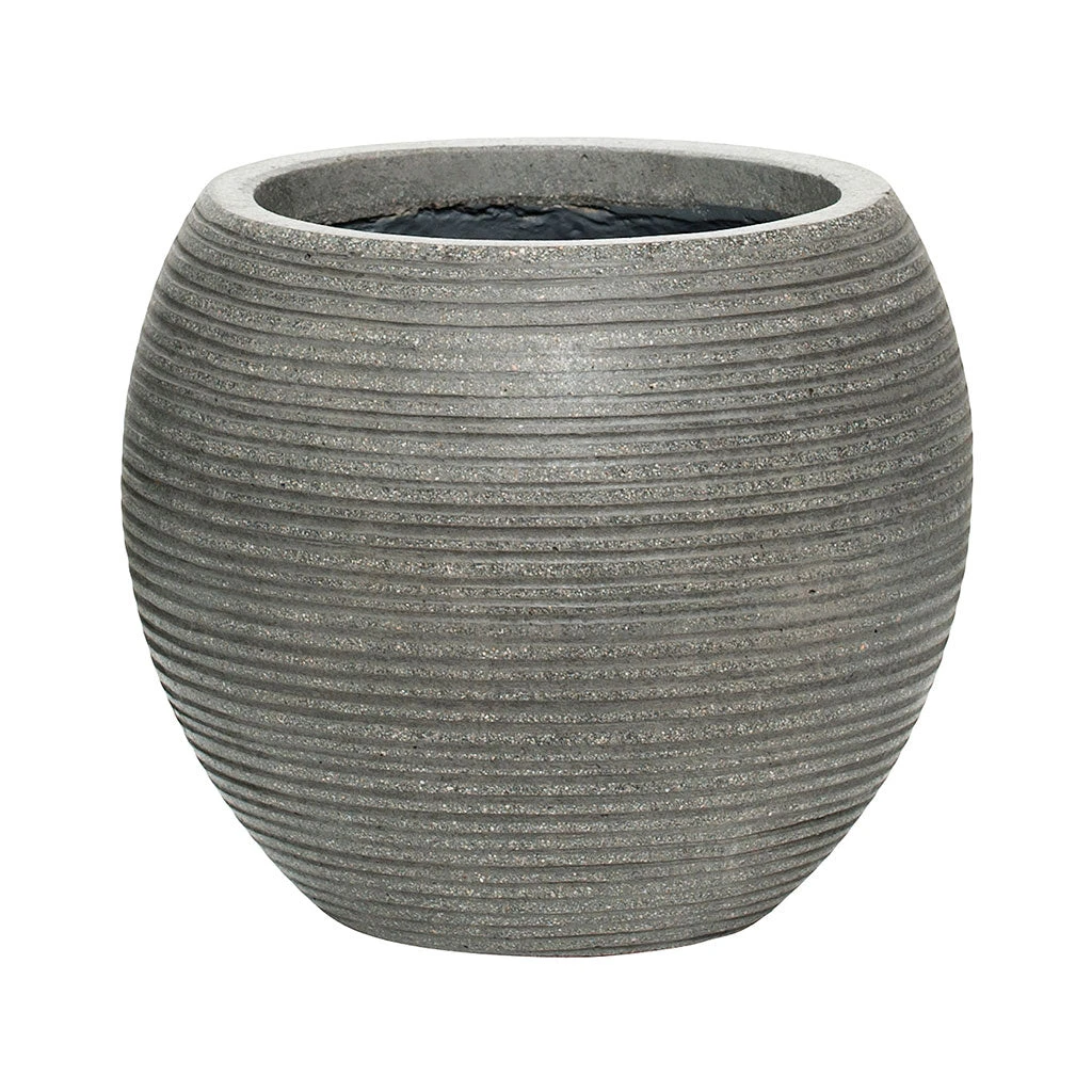 Abby Ball Plant Pot - Ridged Dark Grey 3 Abby Ball Plant Pot - Ridged Dark Grey