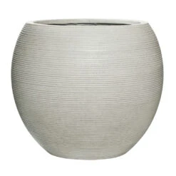 Abby Ball Plant Pot - Ridged Cement -Greencore Store Abby Ball Plant Pot Ridged Cement 51.5x44.5cm