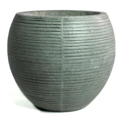Abby Ball Plant Pot - Ridged Dark Grey 21 Abby Ball Plant Pot - Ridged Dark Grey -Greencore Store Abby Ball Plant Pot Ridged Dark Grey 23cm New