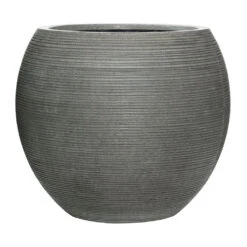 Abby Ball Plant Pot - Ridged Dark Grey 22 Abby Ball Plant Pot - Ridged Dark Grey -Greencore Store Abby Ball Plant Pot Ridged Dark Grey 51.5x44.5cm