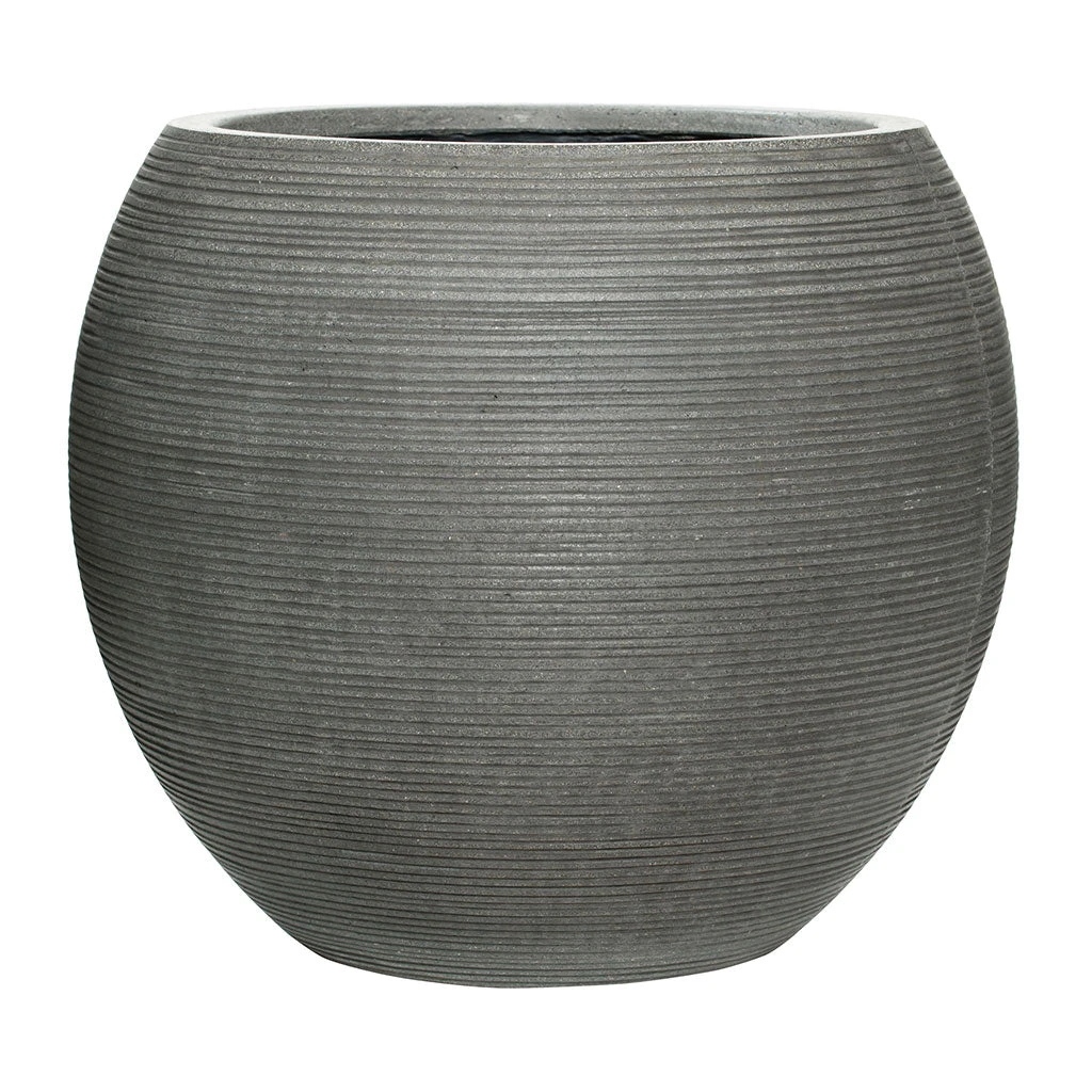 Abby Ball Plant Pot - Ridged Dark Grey 12 Abby Ball Plant Pot - Ridged Dark Grey - Image 10