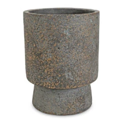 Aily Plant Pot - Earth Cement -Greencore Store Aily Plant Pot Anthracite 14x18cm
