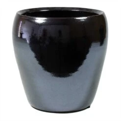 Amora Plant Pot - Anthracite Mirror -Greencore Store Amora Plant Pot Anthracite Mirror 21x21cm