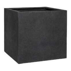 Block Granite Planter - Midnight Black