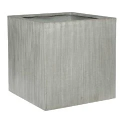 Block Planter - Ridged Cement -Greencore Store Block Planter Ridged Cement 50x50x50cm