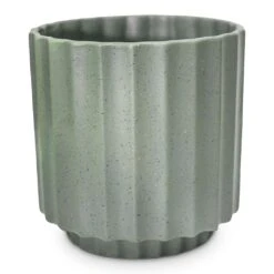 Bourton Scalloped Plant Pot - Sage -Greencore Store Bourton Scalloped Plant Pot Sage 18 x 18cm