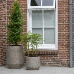 Harith Cement & Stone Plant Pot - Granite Grey -Greencore Store Cement Stone Harith Plant Pot lifestyle