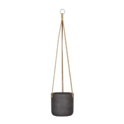 Charlie Hanging Plant Pot - Black Washed -Greencore Store Charlie Hanging Plant Pot Black Washed Medium