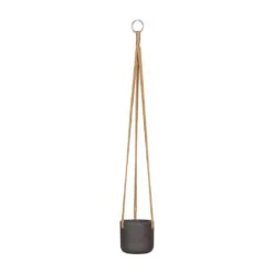 Charlie Hanging Plant Pot - Black Washed -Greencore Store Charlie Hanging Plant Pot Black Washed Small