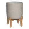 Charlie Plant Pot - Low Stand - Grey Washed 1 Charlie Plant Pot - Low Stand - Grey Washed -Greencore Store Charlie Plant Pot Low Stand Grey Washed
