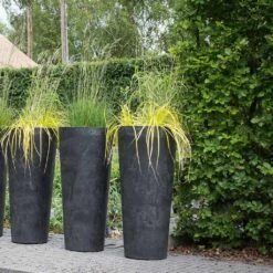 Claire Artstone Tall Planter - Black 9 Claire Artstone Tall Planter - Black -Greencore Store Claire Artstone Tall Planter Black 1