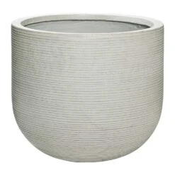 Cody Plant Pot - Ridged Cement -Greencore Store Cody Plant Pot Ridged Cement 42x37cm