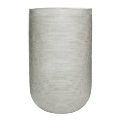 Cody Plant Vase - Ridged Cement -Greencore Store Cody Plant Vase Ridged Cement 42x70cm