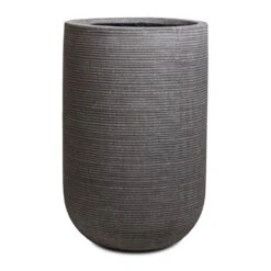 Cody Plant Vase - Ridged Dark Grey -Greencore Store Cody Plant Vase Ridged Dark Grey 35x55cm 1