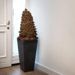 Ella Artstone Tall Planter - Black -Greencore Store Ella Artstone Tall Planter Black 1