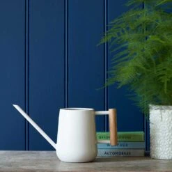 Indoor Watering Can 0.7L - Stone With Beech Handle -Greencore Store Indoor Watering Can 0 7L Stone Beech HandleLS1
