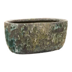 Lava Oval Relic Plant Bowl - Jade -Greencore Store Lava Oval Relic Plant Bowl Jade 38x24x19cm