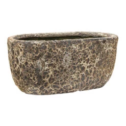 Lava Oval Relic Plant Bowl - Rust -Greencore Store Lava Oval Relic Plant Bowl Rust 38x24x19cm