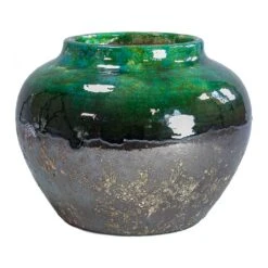Lindy Jar Plant Pot - Black Green -Greencore Store Lindy Jar Plant Pot Black Green Hort