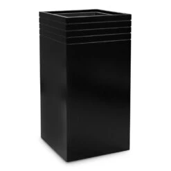 Line-Up Tall Square Planter - Matt Black -Greencore Store Line Up Tall Square Planter Matt Black 38x38x75cm
