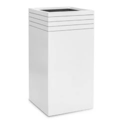 Line-Up Tall Square Planter - Matt White -Greencore Store Line Up Tall Square Planter Matt White 38x38x75cm