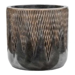 Luxe Lite Comet Cylinder Planter - Bronze -Greencore Store Luxe Lite Comet Cylinder Planter Bronze Medium