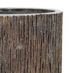 Luxe Lite Waterfall Cylinder Planter - Bronze -Greencore Store Luxe Lite Waterfall Cylinder Planter Bronze Close Up