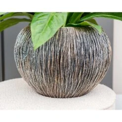 Luxe Lite Waterfall Globe Planter - Bronze -Greencore Store Luxe Lite Waterfall Globe Planter Bronze Small Houseplant