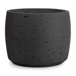 Mini Valerie Plant Pot - Black Washed -Greencore Store Mini Valerie Plant Pot Black Washed 22x17cm