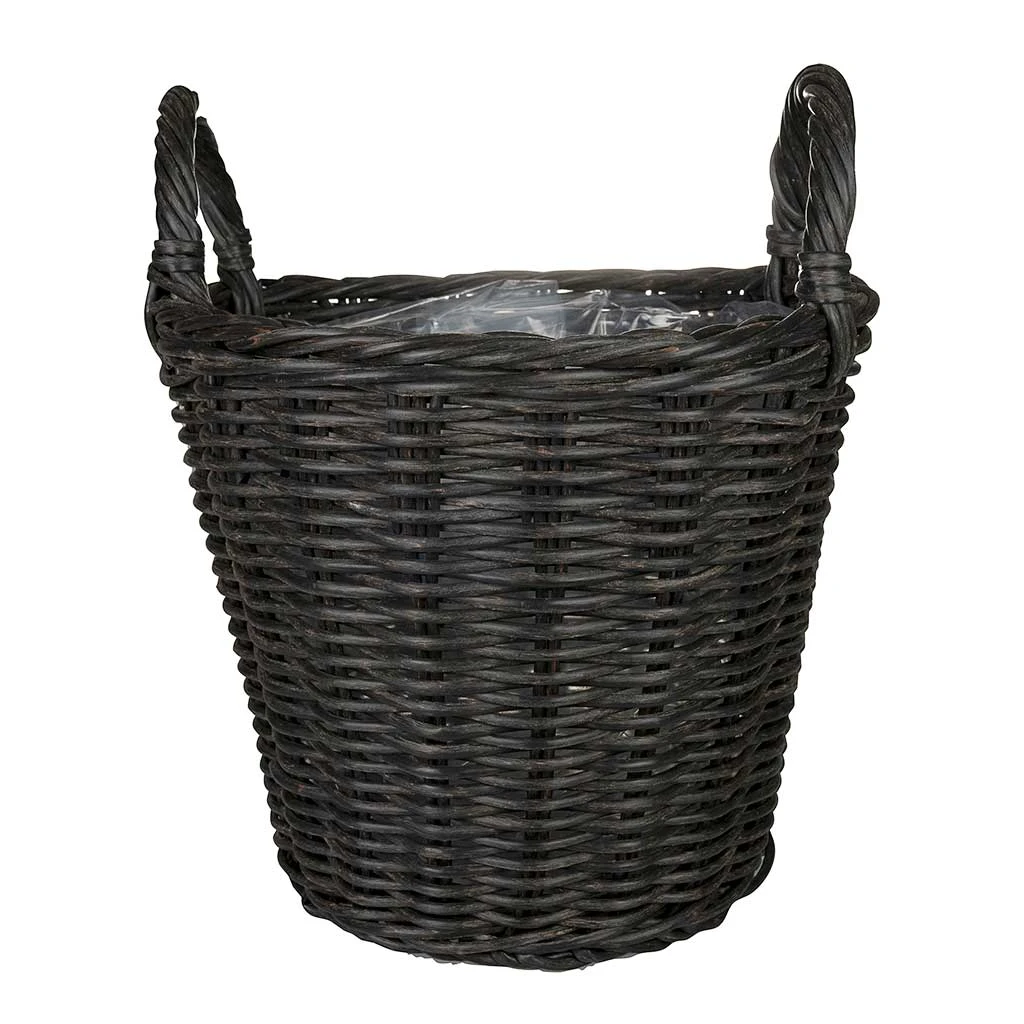 Nanna Wikr Plant Basket - Dark Brown 3 Nanna Wikr Plant Basket - Dark Brown