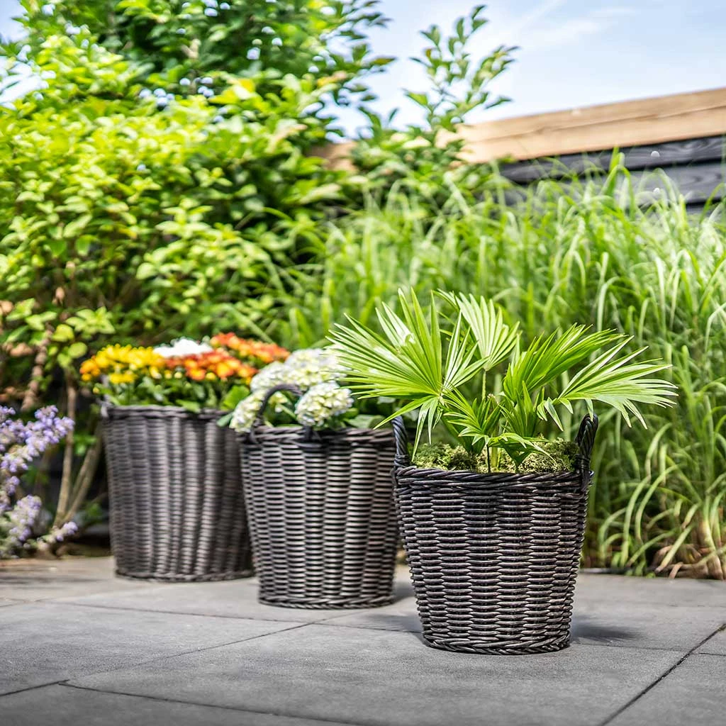 Nanna Wikr Plant Basket - Dark Brown 4 Nanna Wikr Plant Basket - Dark Brown - Image 2