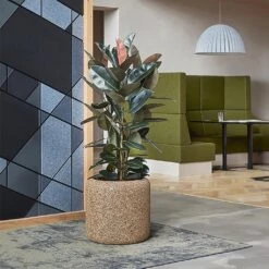 Naturescast Cylinder Planter - Natural -Greencore Store Naturescast Cylinder Planter Natural Lifestyle