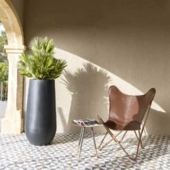 Nax Natural Tall Planter - Black -Greencore Store Nax Natural Tall Planter Black 3