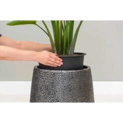 Opus Hit Darcy Planter - Silver -Greencore Store Opus Hit Darcy Planter Silver Lifestyle Close