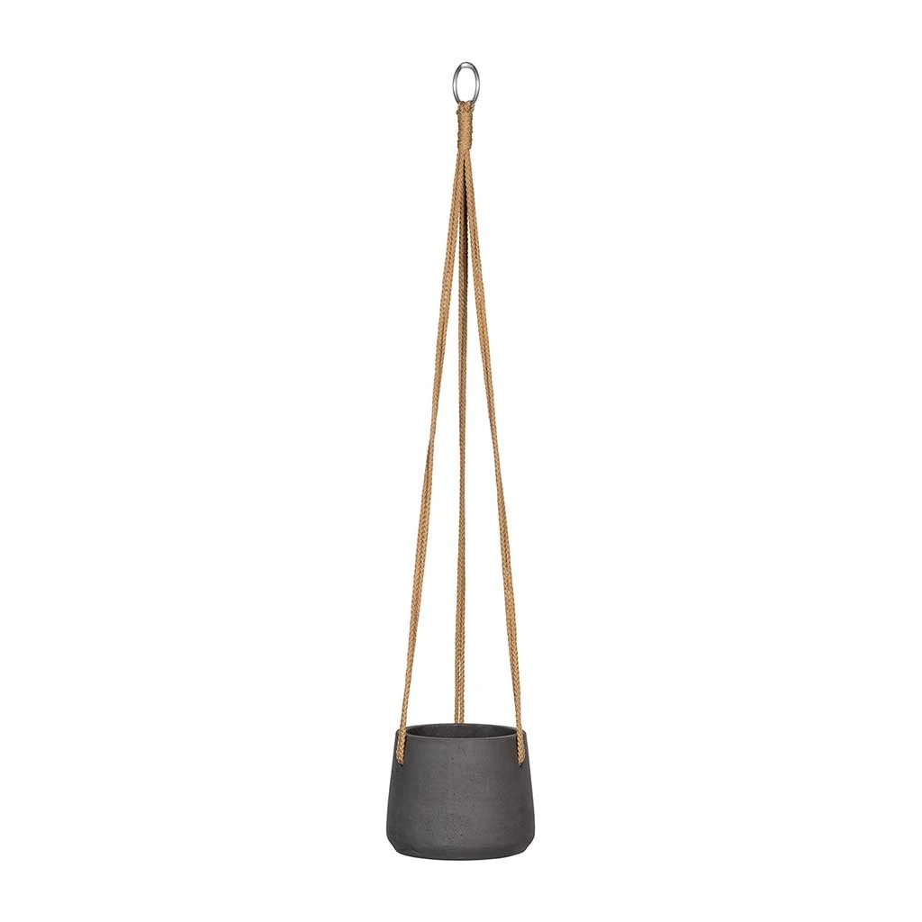 Patt Hanging Plant Pot - Black Washed 3 Patt Hanging Plant Pot - Black Washed