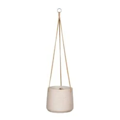 Patt Hanging Plant Pot - Grey Washed -Greencore Store Patt Hanging Plant Pot Grey Washed Large