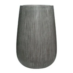 Patt High Plant Vase - Ridged Dark Grey -Greencore Store Patt High Plant Vase Ridged Dark Grey 44x66cm