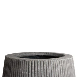 Patt High Plant Vase - Ridged Dark Grey -Greencore Store Patt High Plant Vase Ridged Dark Grey SWATCH 4