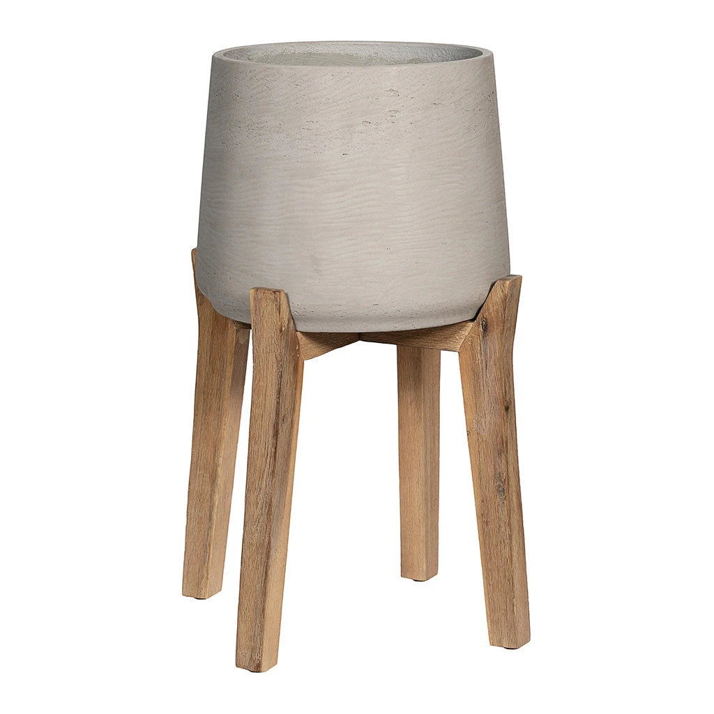 Patt Plant Pot - Tall Stand - Grey Washed 3 Patt Plant Pot - Tall Stand - Grey Washed