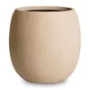 Polystone Coated Plain Balloon Planter - Natural -Greencore Store Polystone Coated Plain Balloon Planter Natural 42x42cm
