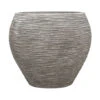 Polystone Coated Ribbed Balloon Planter - Raw Grey -Greencore Store Polystone Coated Ribbed Balloon Planter Raw Grey 50x53cm