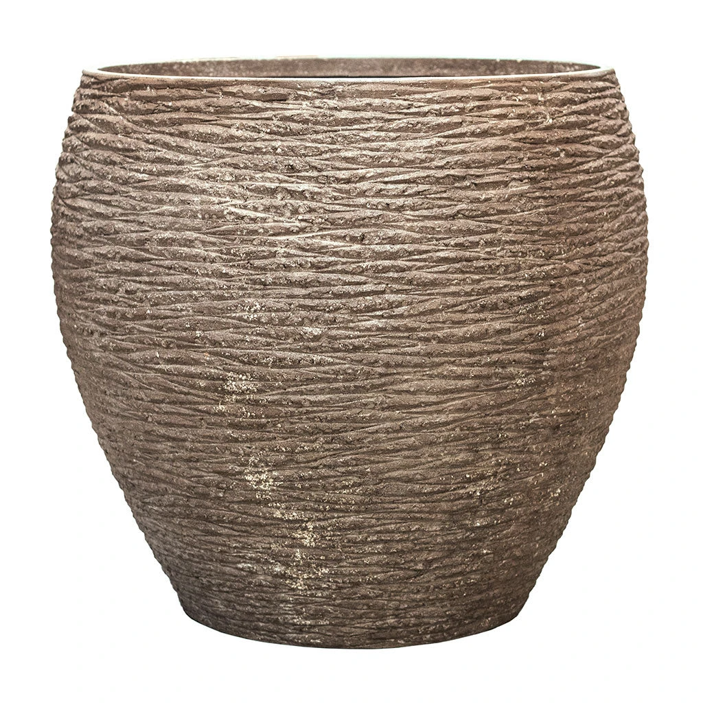 Polystone Coated Ribbed Balloon Planter - Rock 4 Polystone Coated Ribbed Balloon Planter - Rock - Image 2