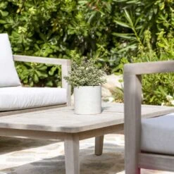 Puk Plant Pot - Grey Washed -Greencore Store Puk Plant Pot Grey Washed Lifestyle