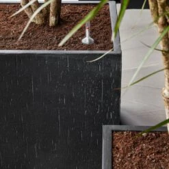 Raindrop Cube Planter - Anthracite -Greencore Store Raindrop Cube Anthracite 2