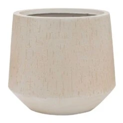 Raindrop Tube Round Planter - Stone -Greencore Store Raindrop Tube Round Planter Stone 41x37cm