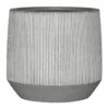Harith Plant Pot - Ridged White Stripe -Greencore Store Ridged Harith Plant Pot White Stripe 42x38cm