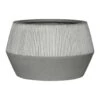 Low Harley Plant Pot - Ridged White Stripe -Greencore Store Ridged Low Harley Plant Pot White Stripe 53x32cm