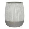 Perry Plant Pot - Ridged White Stripe -Greencore Store Ridged Perry Plant Pot White Stripe 33x40cm
