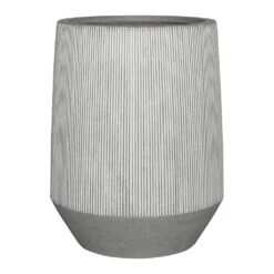 Tall Harith Plant Pot - Ridged White Stripe -Greencore Store Ridged Tall Harith Plant Pot White Stripe 53x68cm
