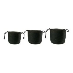 Stefan Plant Baskets - Set Of 3 - Black